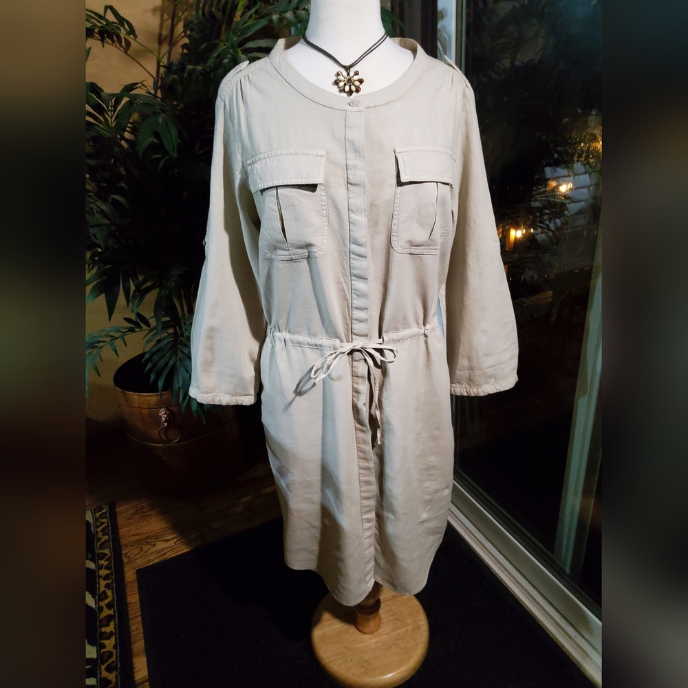 Revolution By Ricki's Light Beige Linen Blend Dress